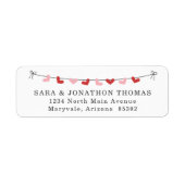 Étiquettes d'adresse de retour de carte Valentines (Devant)