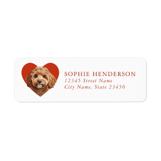 Étiquettes d'adresse de retour de Cavoodle (Devant)