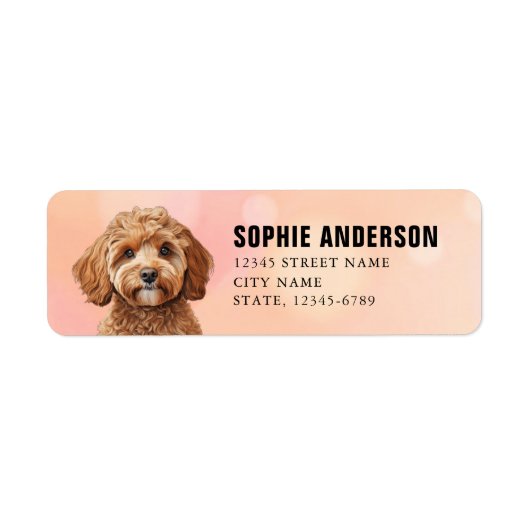 Étiquettes d'adresse de retour de Cavoodle (Devant)