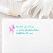 Étiquettes d'adresse de retour de cerfs roses et d (En situation)