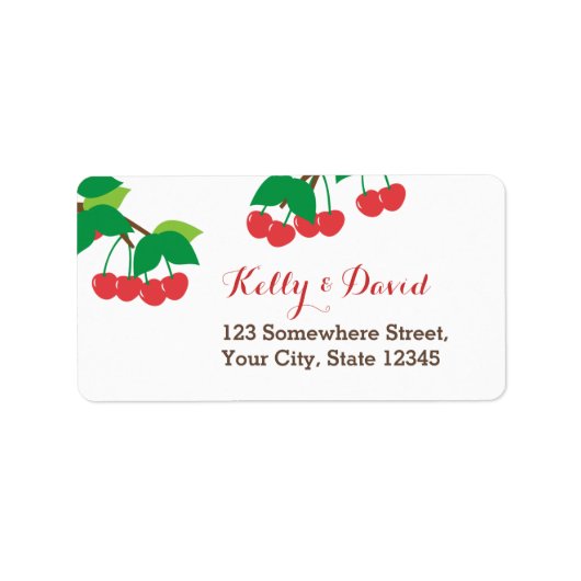 Étiquettes d'adresse de retour de cerises douces s (Devant)