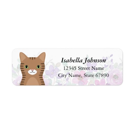 Étiquettes d'adresse de retour de chat (Devant)