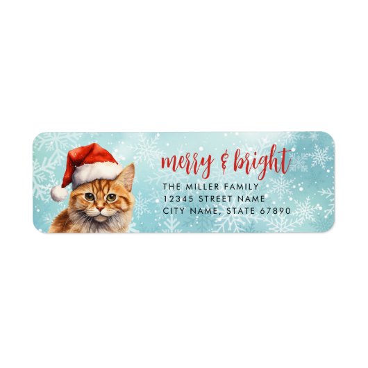 Étiquettes d'adresse de retour de chat (Devant)