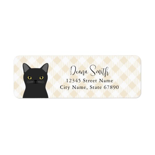 Étiquettes d'adresse de retour de chat (Devant)