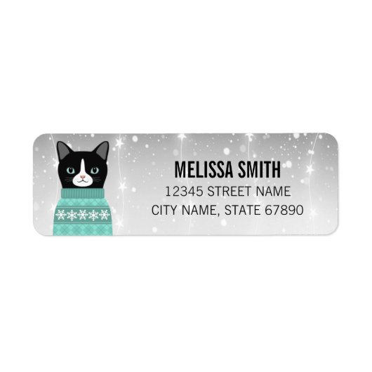 Étiquettes d'adresse de retour de chat (Devant)