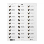 Étiquettes d'adresse de retour de chat (Feuille entière)