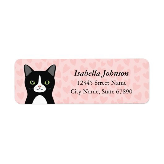 Étiquettes d'adresse de retour de chat (Devant)