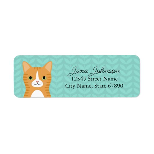 Étiquettes d'adresse de retour de chat (Devant)