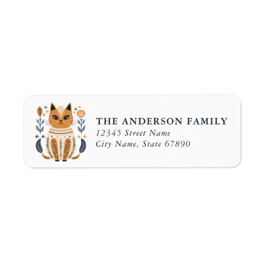 Étiquettes d'adresse de retour de chat (Devant)