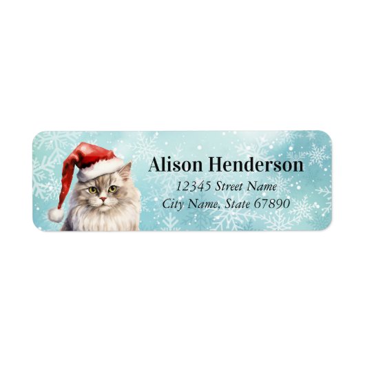 Étiquettes d'adresse de retour de chat (Devant)