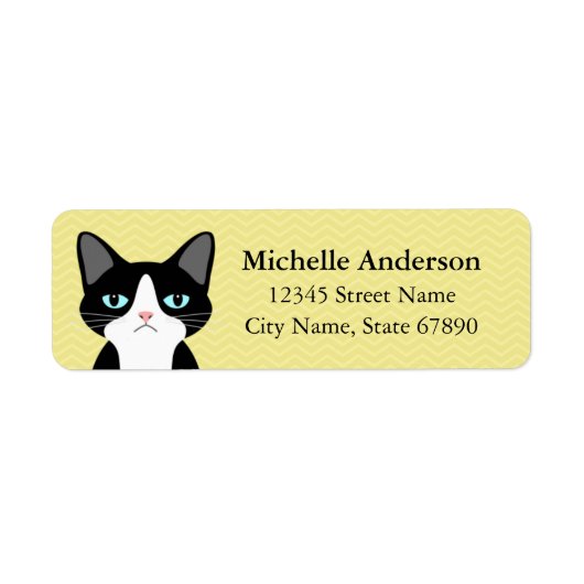Étiquettes d'adresse de retour de chat (Devant)