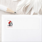 Étiquettes d'adresse de retour de chat de Noël (En situation)
