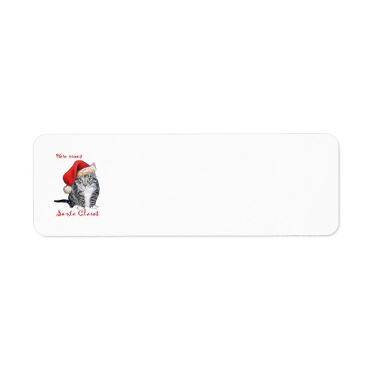 Étiquettes d'adresse de retour de chat de Noël (Devant)