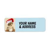 ÉTIQUETTES D'ADRESSE DE RETOUR DE CHAT DE NOËL (Devant)