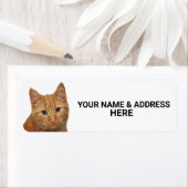 ÉTIQUETTES D'ADRESSE DE RETOUR DE CHAT GINGEMBRE (En situation)