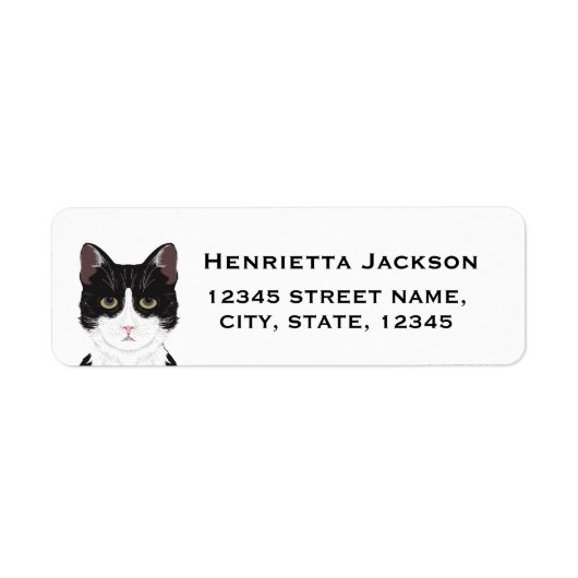 Étiquettes d'adresse de retour de chat - personnal (Devant)