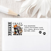 Étiquettes d'adresse de retour de chat personnalis (En situation)