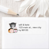 Étiquettes d'adresse de retour de chats Cute Kitte (En situation)