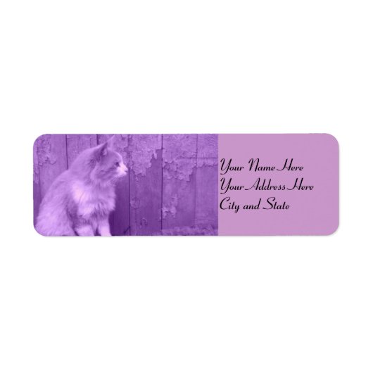 Étiquettes d'adresse de retour de chats violets (Devant)