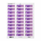 Étiquettes d'adresse de retour de chats violets (Feuille entière)