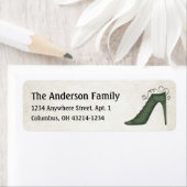 Étiquettes d'adresse de retour de chaussures/amorç (En situation)