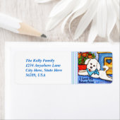 Étiquettes d'adresse de retour de chien Bichon Fri (En situation)