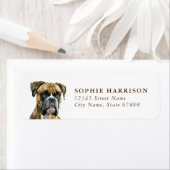 Étiquettes d'adresse de retour de chien Boxer (En situation)
