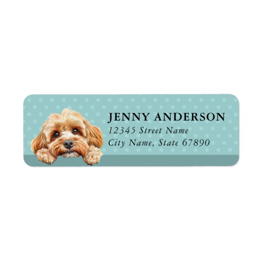 Étiquettes d'adresse de retour de chien Cockapoo (Devant)