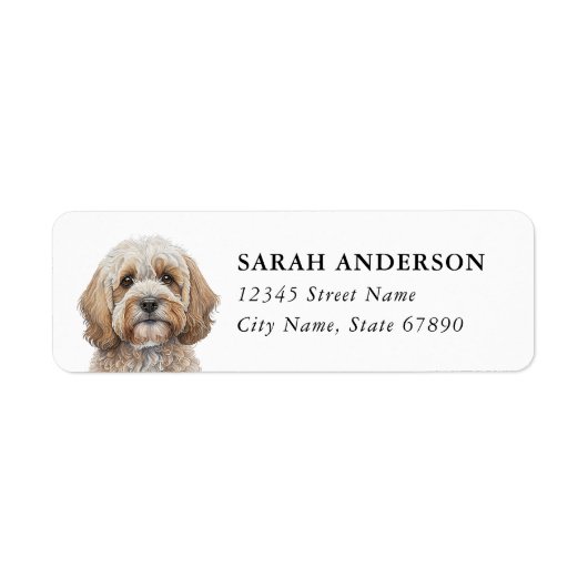 Étiquettes d'adresse de retour de chien Cockapoo (Devant)