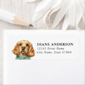 Étiquettes d'adresse de retour de chien Cocker Spa (En situation)