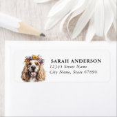 Étiquettes d'adresse de retour de chien Cocker Spa (En situation)