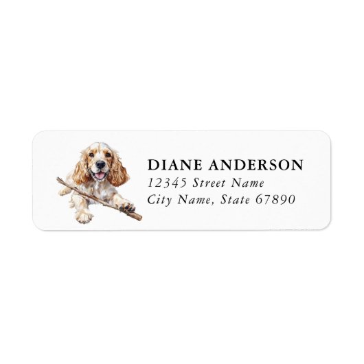 Étiquettes d'adresse de retour de chien Cocker Spa (Devant)