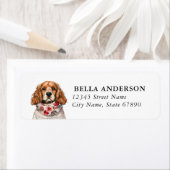 Étiquettes d'adresse de retour de chien Cocker Spa (En situation)