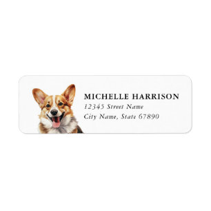 Étiquettes d'adresse de retour de chien Corgi