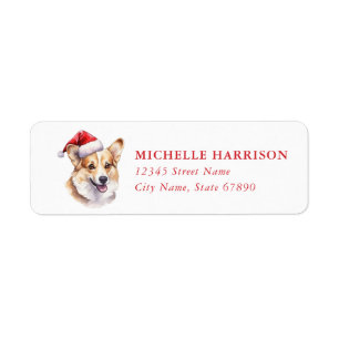 Étiquettes d'adresse de retour de chien Corgi de N