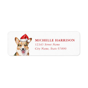 Étiquettes d'adresse de retour de chien Corgi de N