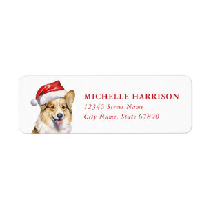 Étiquettes d'adresse de retour de chien Corgi de N
