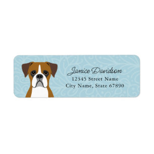 Étiquettes d'adresse de retour de chien de boîte
