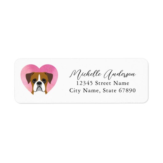 Étiquettes d'adresse de retour de chien de boîte (Devant)