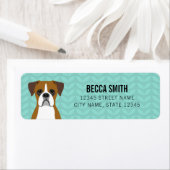 Étiquettes d'adresse de retour de chien de boîte (En situation)