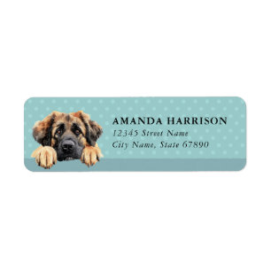 Étiquettes d'adresse de retour de chien Leonberger