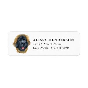 Étiquettes d'adresse de retour de chien Leonberger