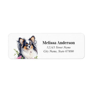 Étiquettes d'adresse de retour de chien Papillon