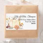 Étiquettes d'adresse de retour de citrouille flora (En situation)