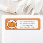 Étiquettes d'adresse de retour de citrouille orang (En situation)