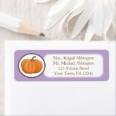 Étiquettes d'adresse de retour de citrouille viole (En situation)