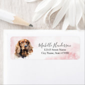 Étiquettes d'adresse de retour de Cocker Spaniel (En situation)