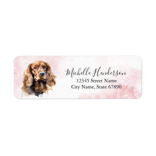 Étiquettes d'adresse de retour de Cocker Spaniel (Devant)