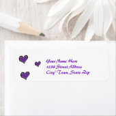 étiquettes d'adresse de retour de coeur pourpre (En situation)