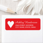 Étiquettes d'adresse de retour de coeur rouge (En situation)